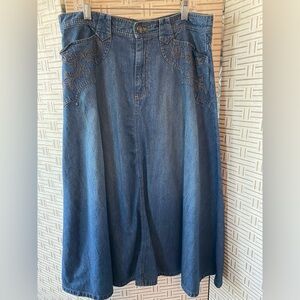 Ralph Lauren Dark Blue Denim Flare Skirt